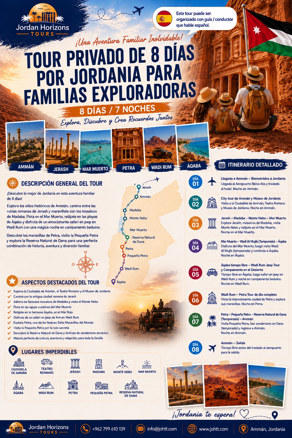 Tour Privado de 8 Días por Jordania: Aventura Familiar Exploradora